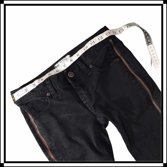 Free People Black Levon Full Bilateral Side Zipper Skinny - Leg 25 - Picture 9 of 16